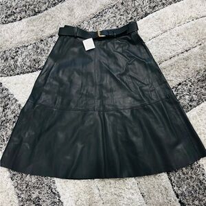 Elegant Black Leather Skirt